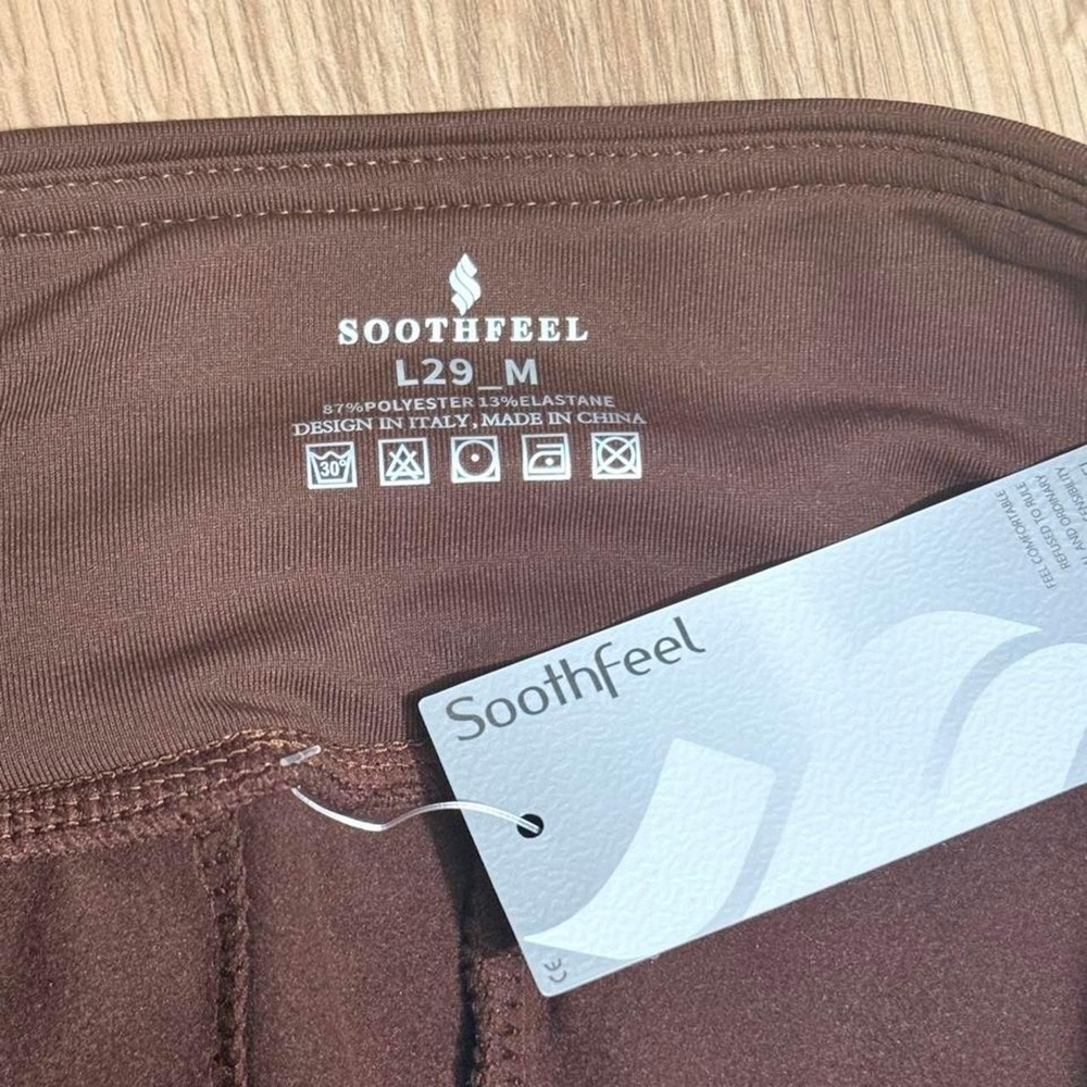 Soothfeel Women Brown Wide Leg Dress Pants Size M L29 Stretch Work Trousers NWT - Picture 3 of 4